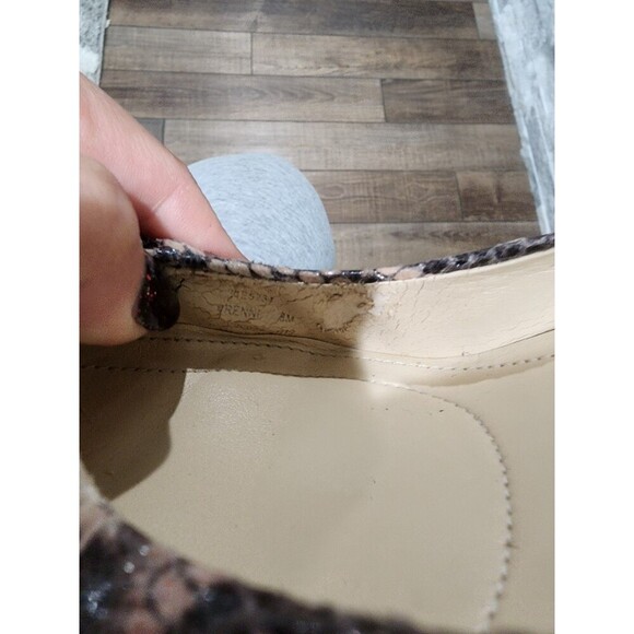 Calvin Klein Heels Renni 2 Tone Snake Patent Pumps Pink Grey Leather Size 8M - Picture 2 of 11